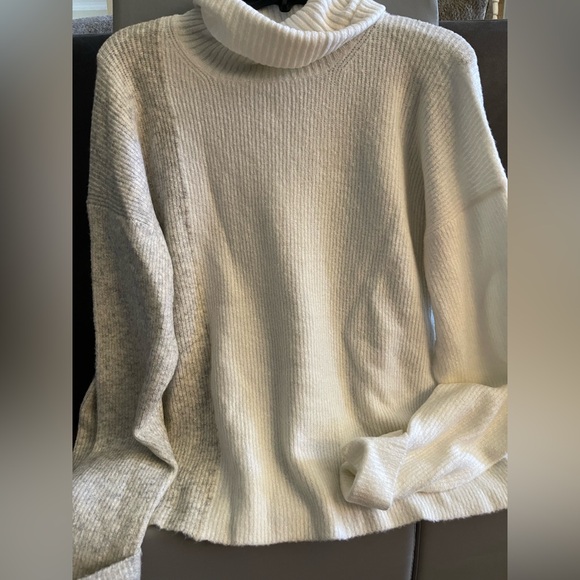 French Connection Cream and Brown color block sweater - Picture 1 of 7